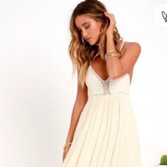 🔆🔆 HP 🔆🔆Lulus Hippie Hippie Chic Cream Maxi Dress - Picture 4 of 13